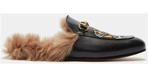 gucci mens slip ons|Gucci fur loafers men.